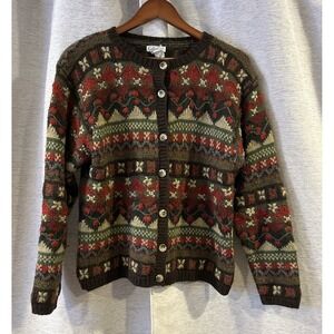 Vtg Gallagher Wool Blend Cardigan Sweater Womens Size Medium